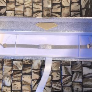 Sterling Silver and Crystal Mesh Women’s Bracelet